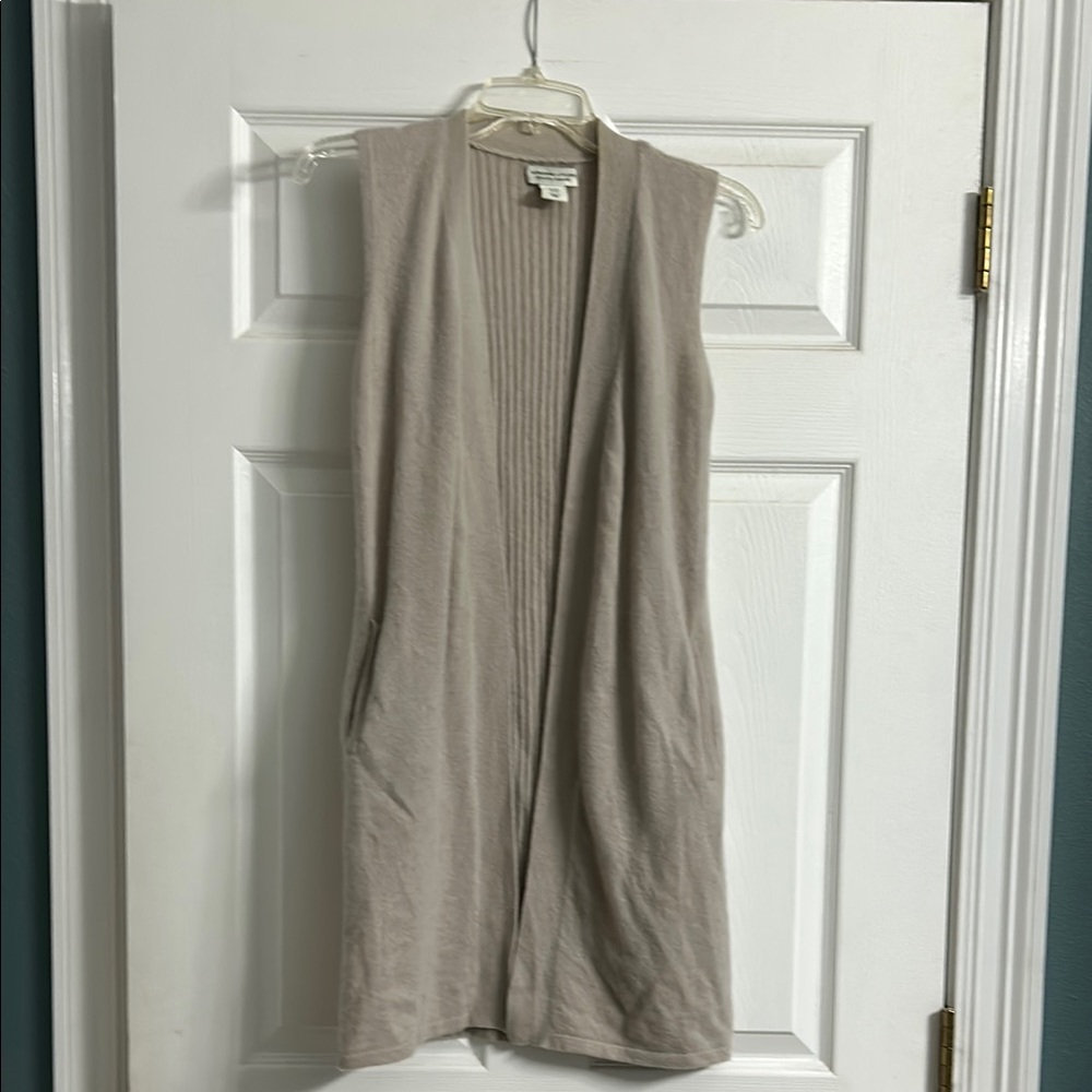 Banana Republic Beige Sleeveless Cardigan
